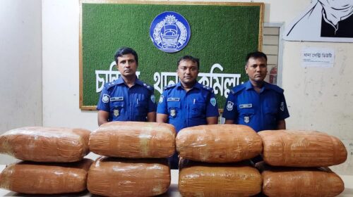 চান্দিনায় গাঁজাভর্তি মাইক্রোবাস আটক