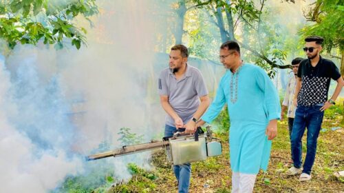 তিতাসে ডেঙ্গু প্রতিরোধে মশক নিধন কার্যাক্রম ও পরিষ্কার পরিছন্নতা অভিযান