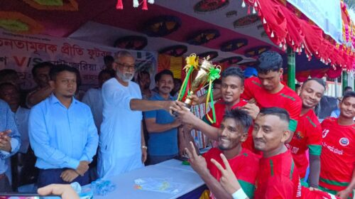 মাদকের বিরুদ্ধে ফুটবল খেলায় নাইজেরিয়ানকে হারিয়ে দাউদকান্দির জয় লাভ