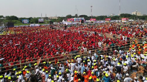 কাওলায় জনসভায় প্রধানমন্ত্রী শেখ হাসিনা
